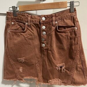 Free People Mini Jean Skirt